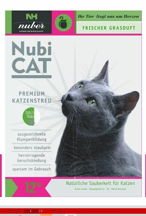 Katzenstreu NubiCat 2 x 12 kg Sparpack " Grasduft "