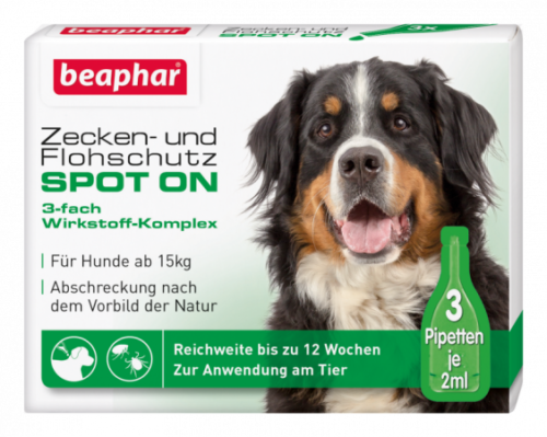 BEAPHAR 13846 Zecken- und Flohschutz SPOT-ON 3x2ml, für grosse Hunde (ab 15kg)_