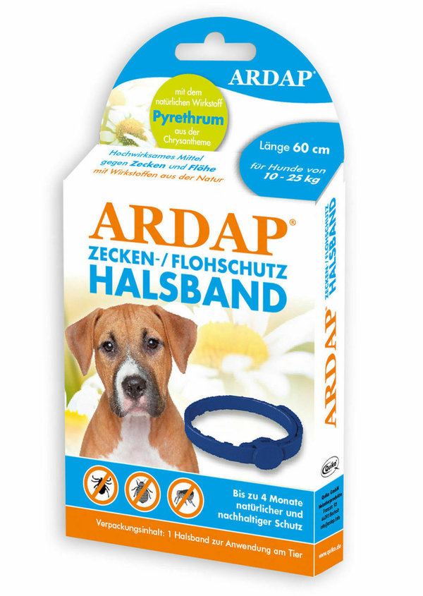 Ardap Zecken- und Flohhalsband für Hunde 10-25 kg