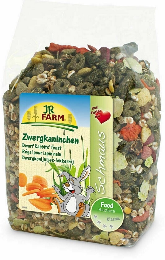 JR Farm Zwergkaninchen - Schmaus Futter Großpackung 6 x 1,2 kg (3,19 EUR/kg)